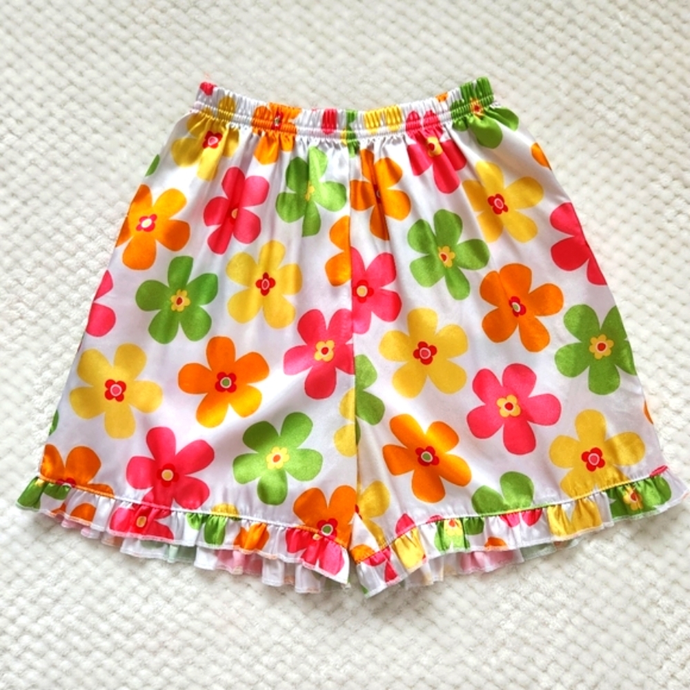 Y2K Satin Flower Shorts